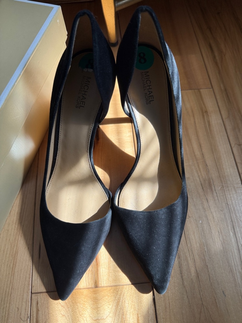Michael Kors Black Pointed-Toe Slingback Pumps